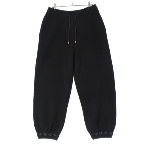 ルイヴィトン 2026 ウール×コットン×ナイロン モノグラム ダブルフェイス ニットトラベル パンツ ボトムス 1AJB38 ブラック M