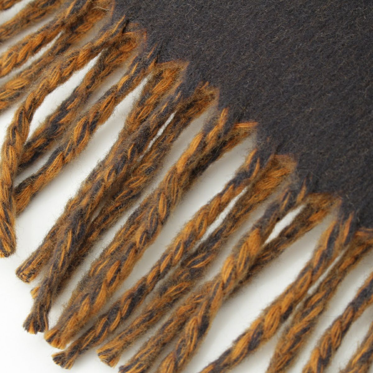 エルメス カシミヤ H ロゴ フリンジ マフラー イエロー グレー | 中古