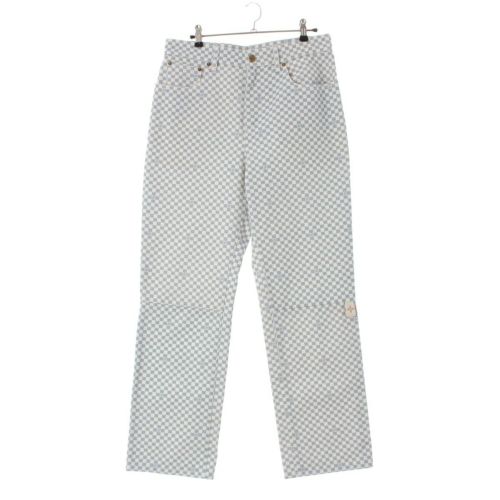 ルイヴィトン 24SS コットン ダミエ デニムパンツ ジーンズ ボトムス RW241WB LGM FQPX10 ホワイト×ブルー 40