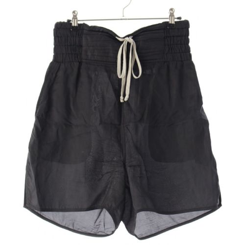 リックオウエンス 22SS キュプラ ドローコード ボクシング ショート ハーフ パンツ ボトムス RU01B1388-J ブラック 46