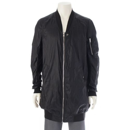 リックオウエンス 15SS ロング MA-1 ボンバー ジャケット ブルゾン アウター コート RR15S4712-NX ブラック 48