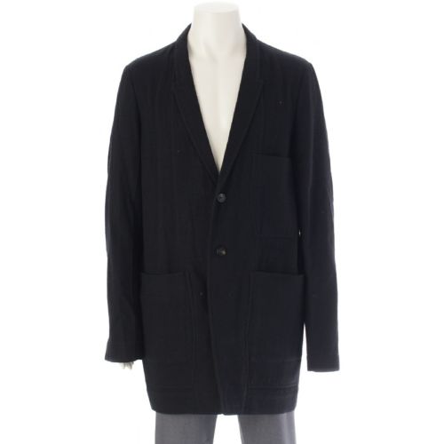 リックオウエンス 21AW LIDO JACKET コットン ウール 背面ベルト ナローラペル オーバーサイズ テーラードジャケット アウター RU02A5723-WCF ブラック 50