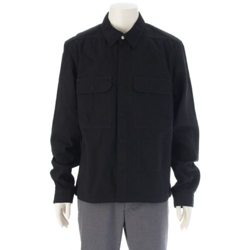 リックオウエンス 24SS コットン クロップド オーバーサイズ 長袖シャツ ジャケット トップス RL01D3234 ブラック 52