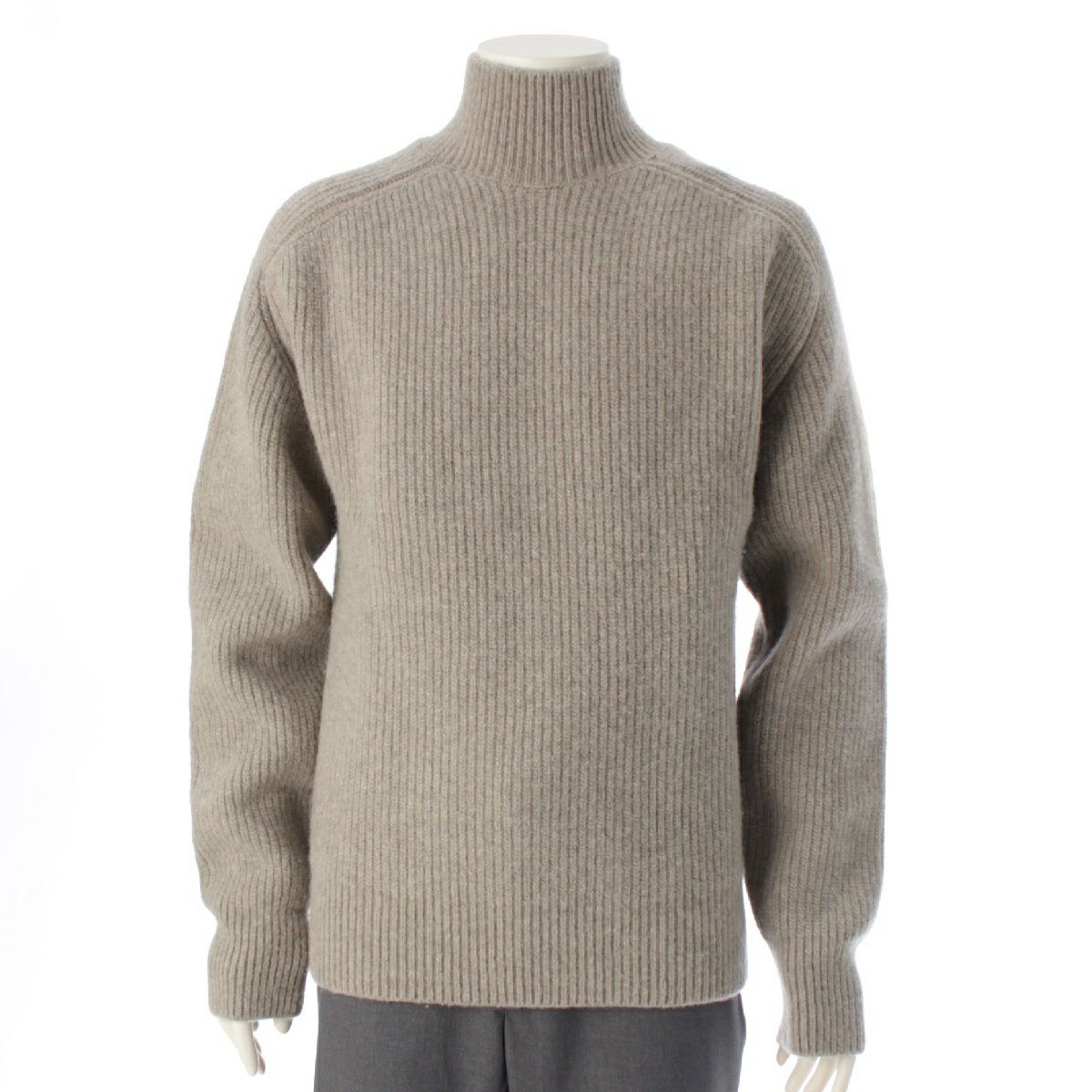 ボッテガヴェネタ 21AW ウール モックネック リブニット セーター トップス 680133 グレー M