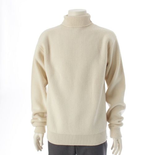 ジルサンダープラス JIL SANDER+ 23AW ウール サイドジップ タートルネック ニット セーター トップス J47GP0146 アイボリー 50
