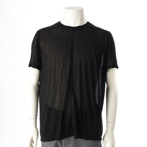 リックオウエンス 23SS LEVEL TEE キュプラ シースルー クルーネック 半袖Ｔシャツ カットソー トップス RU01C4265-BZ ブラック XL