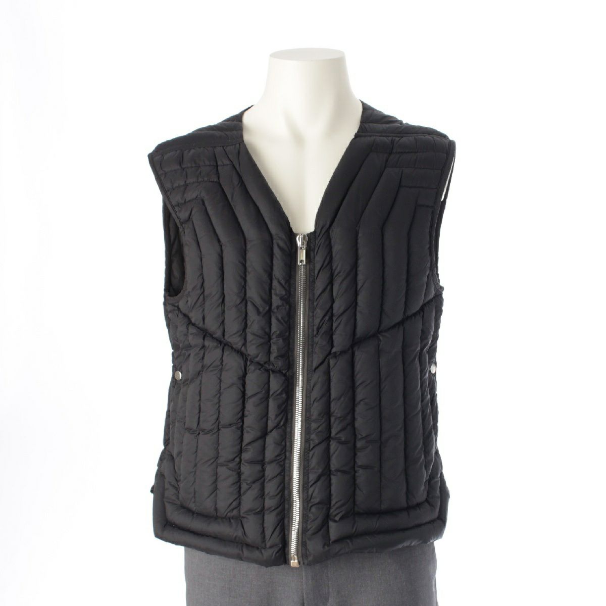 リックオウエンス 21AW CARGO VEST ナイロン キルティング ダウンベスト ジャケット アウター RU02A5740-NZD1 ブラック 48