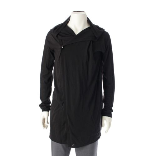 リックオウエンス 22SS コットン フーディー ロング ニット カーディガン トップス RU01B1624-C ブラック L