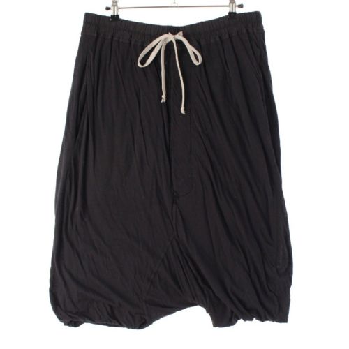 リックオウエンス ダークシャドウ Rick Owens DRKSHDW 19AW コットン ドローストリング サルエル ポッズ ショートパンツ DU19F6380-B ブラック S