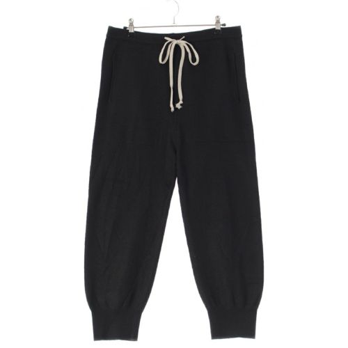 リックオウエンス 21AW BELA ASTAIRES CROPPED PANTS カシミヤ ドローストリング クロップド パンツ ボトムス RU02A5654 ブラック M