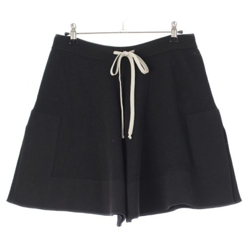 リックオウエンス 22SS SOFT SHORTS カシミヤ ドローストリング オーバーサイズ ショートパンツ ボトムス RU01B1652 ブラック S