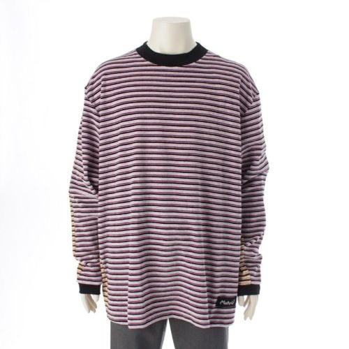 マルニ 22年 コットン ナイロン ボーダー スウェット切替 バイカラー フリース トップス プルオーバー HUMU0242QX マルチカラー 50