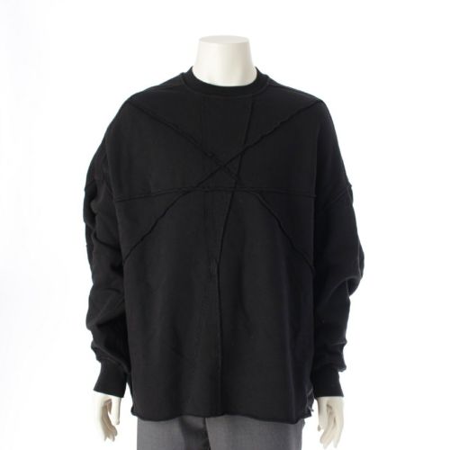 リックオウエンス ダークシャドウ Rick Owens DRKSHDW 22AW CRATER コットン カッティングデザイン 裏起毛 ロング スウェット ブラック F