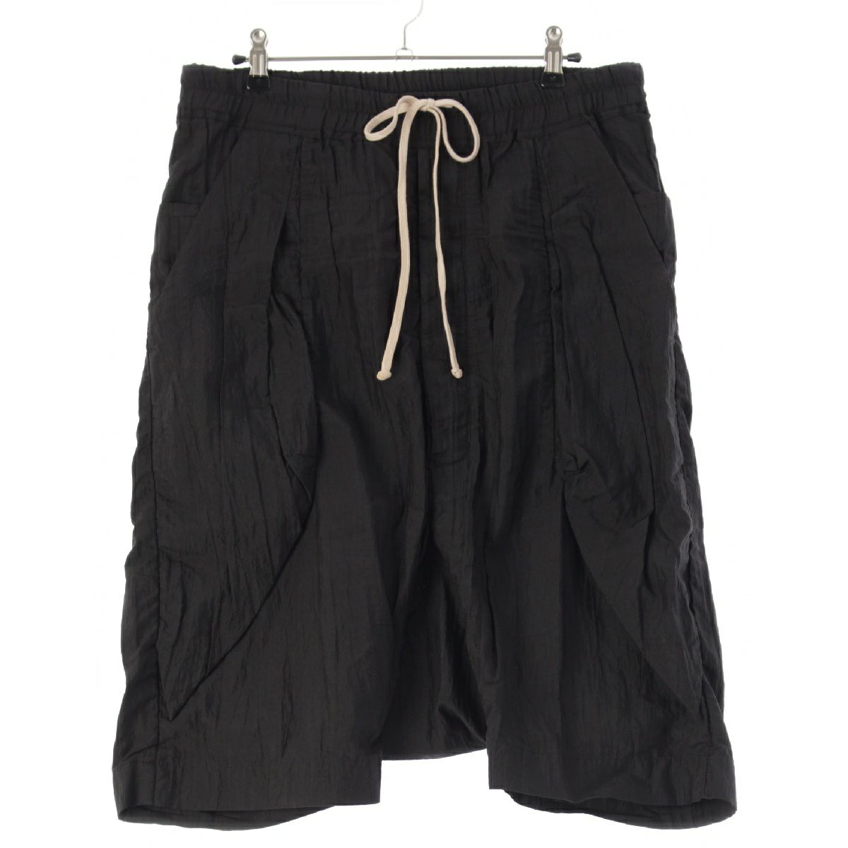 リックオウエンス 11SS 3D BIG SIDE POCKETS ナイロン シルク サルエル ショートパンツ ボトムス ブラック S