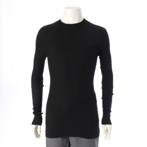 リックオウエンス 21AW RIBBED CASHMERE ROUND NECK カシミヤ リブ ニット トップス セーター RU02A5637 ブラック XL