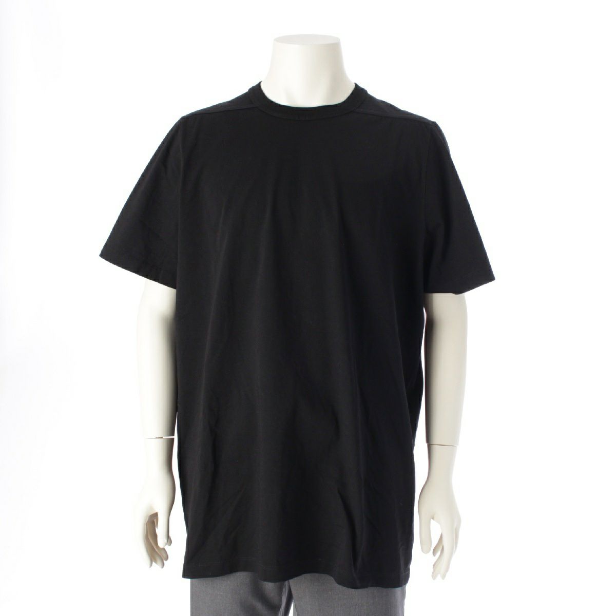 リックオウエンス 23AW EDFU LEVEL T コットン クルーネック 半袖Ｔシャツ トップス カットソー RU02C7264 ブラック XXL