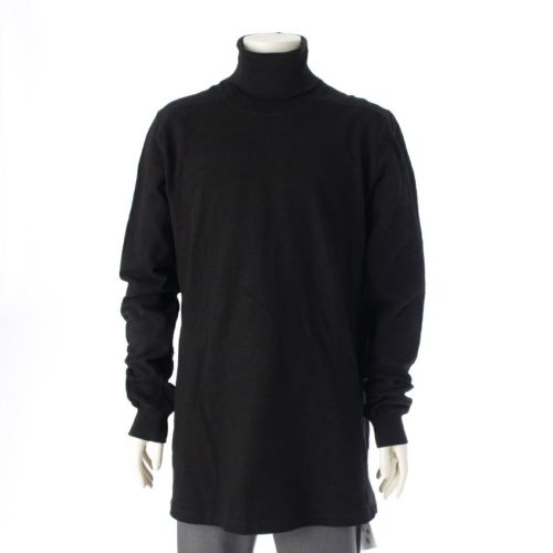 リックオウエンス 23AW SURF T コットン オーバーサイズ モックネック 長袖 トップス トップス カットソー RU02C7286 ブラック XL