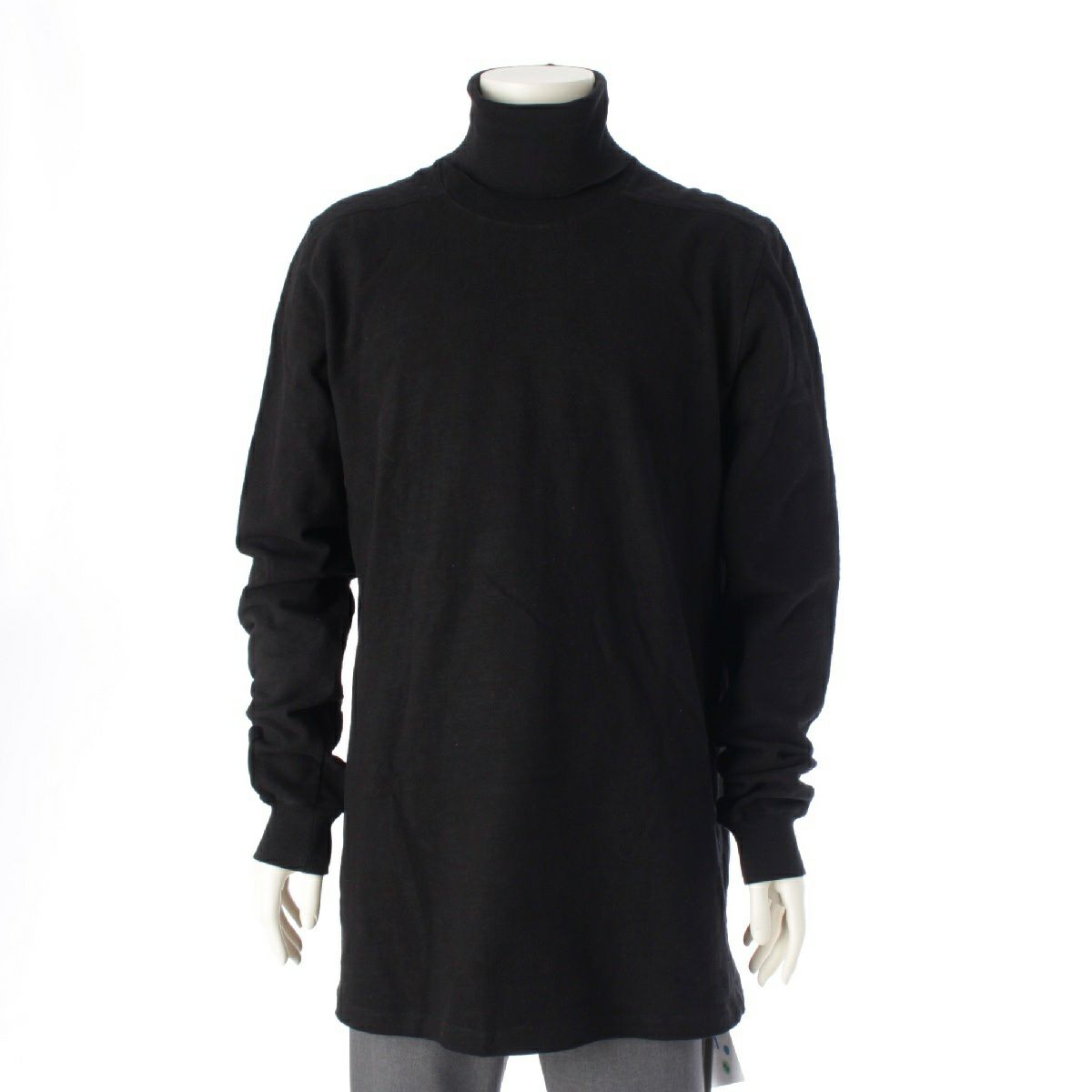 リックオウエンス 23AW SURF T コットン オーバーサイズ モックネック 長袖 トップス トップス カットソー RU02C7286 ブラック XL