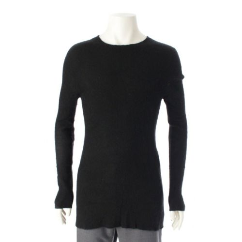 リックオウエンス 21AW RIBBED CASHMERE ROUND NECK カシミヤ リブ ニット トップス セーター RU02A5637 ブラック XL