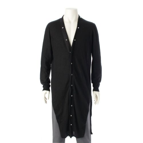 リックオウエンス 21AW SASCHA カシミヤ スナップボタン ロング カーディガン トップス コート RU02A5633 ブラック S