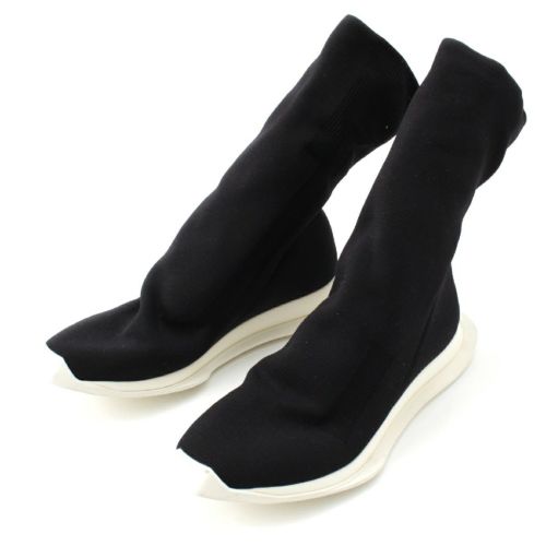 リックオウエンス ダークシャドウ Rick Owens DRKSHDW 19SS RUNNER STRETCH SOCK LOW ランナー ソックス スニーカー ブラック 41 1/2