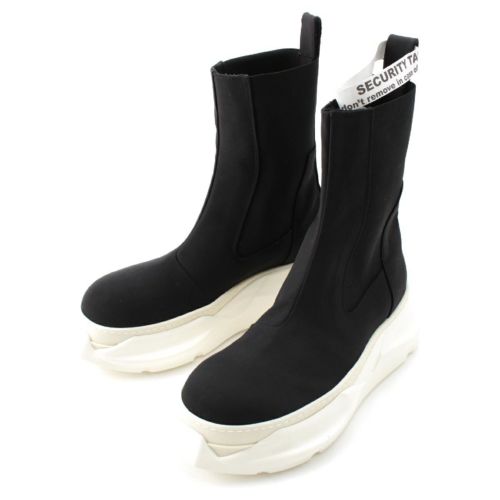 リックオウエンス ダークシャドウ Rick Owens DRKSHDW 22SS BEATLE ABSTRACT サイドゴア ブーツ ミドル ショート ブラック ホワイト 41 1/2