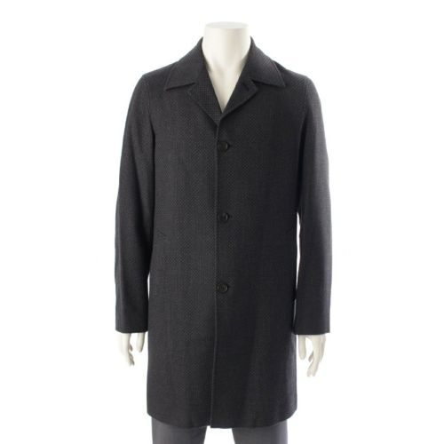 ミュウミュウ ヴァージンウール アーカイブ ステンカラーコート アウター ネイビー 46