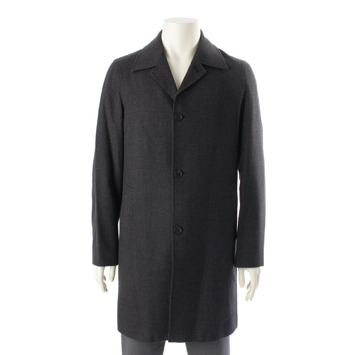 ミュウミュウ ヴァージンウール アーカイブ ステンカラーコート アウター ネイビー 46