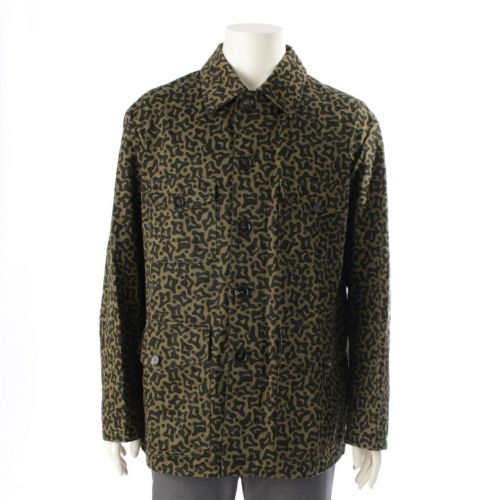 マルニ 20SS コットンリネン カモフラージュ 迷彩 ミリタリージャケット シャツ アウター GUMU0034A0 カーキ 48