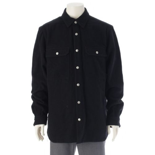 リックオウエンス ダークシャドウ Rick Owens DRKSHDW OUTER SHIRT ウールフランネル 長袖シャツ トップス DL02C3795 ブラック L