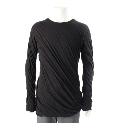 リックオウエンス 21AW コットン ダブルレイヤード 長袖Ｔシャツ ロングスリーブ カットソー トップス RU02A5257 ブラック XL