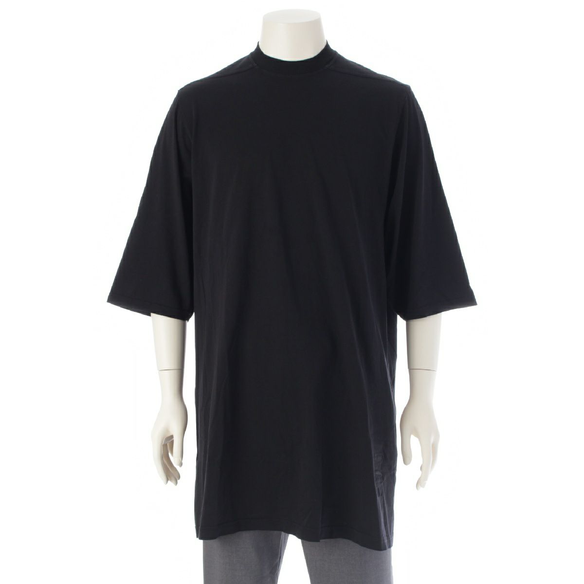 リックオウエンス ダークシャドウ Rick Owens DRKSHDW 17AW JUMBO TEE コットン ジャンボ オーバーサイズ クルーネック 長袖Ｔシャツ DU17F2274 ブラック ONE SIZE