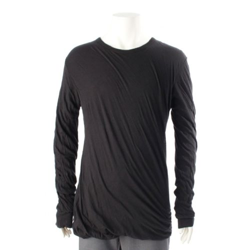 リックオウエンス 21AW コットン ダブルレイヤード 長袖Ｔシャツ ロングスリーブ カットソー トップス RU02A5257 ブラック L