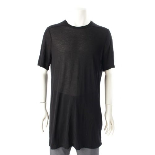 リックオウエンス 21SS LEVEL ビスコース シースルー クルーネック 半袖Ｔシャツ カットソー トップス RU21S6264 ブラック XL