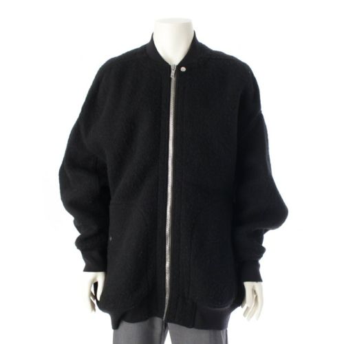 リックオウエンス 22AW ウール アルパカ 起毛 オーバーサイズ ラグラン ブルゾン ジャケット アウター RU02B2795-WF ブラック 50