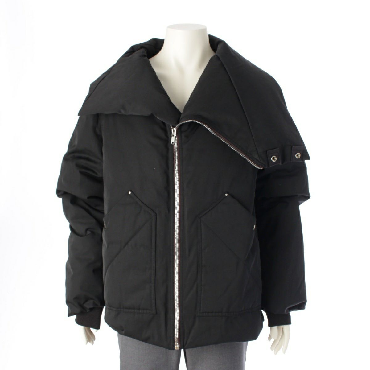 リックオウエンス 20AW コットン 変形 背面ベルト 中綿 パファー ジャケット アウター RU20F3792-TTD2 ブラック 48