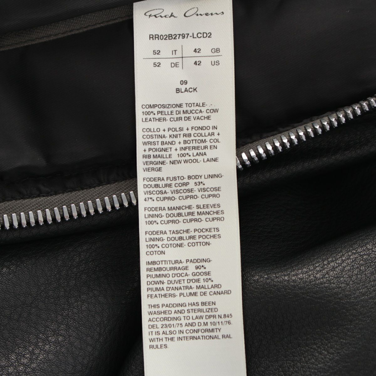 リックオウエンス 22AW FOG CROPPED BOMBER カウハイド 牛革 レザー