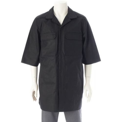 リックオウエンス ダークシャドウ Rick Owens DRKSHDW 24SS MAGNUM TOMMY SHIRT コットン 半袖シャツ トップス DL01D5296 ブラック L