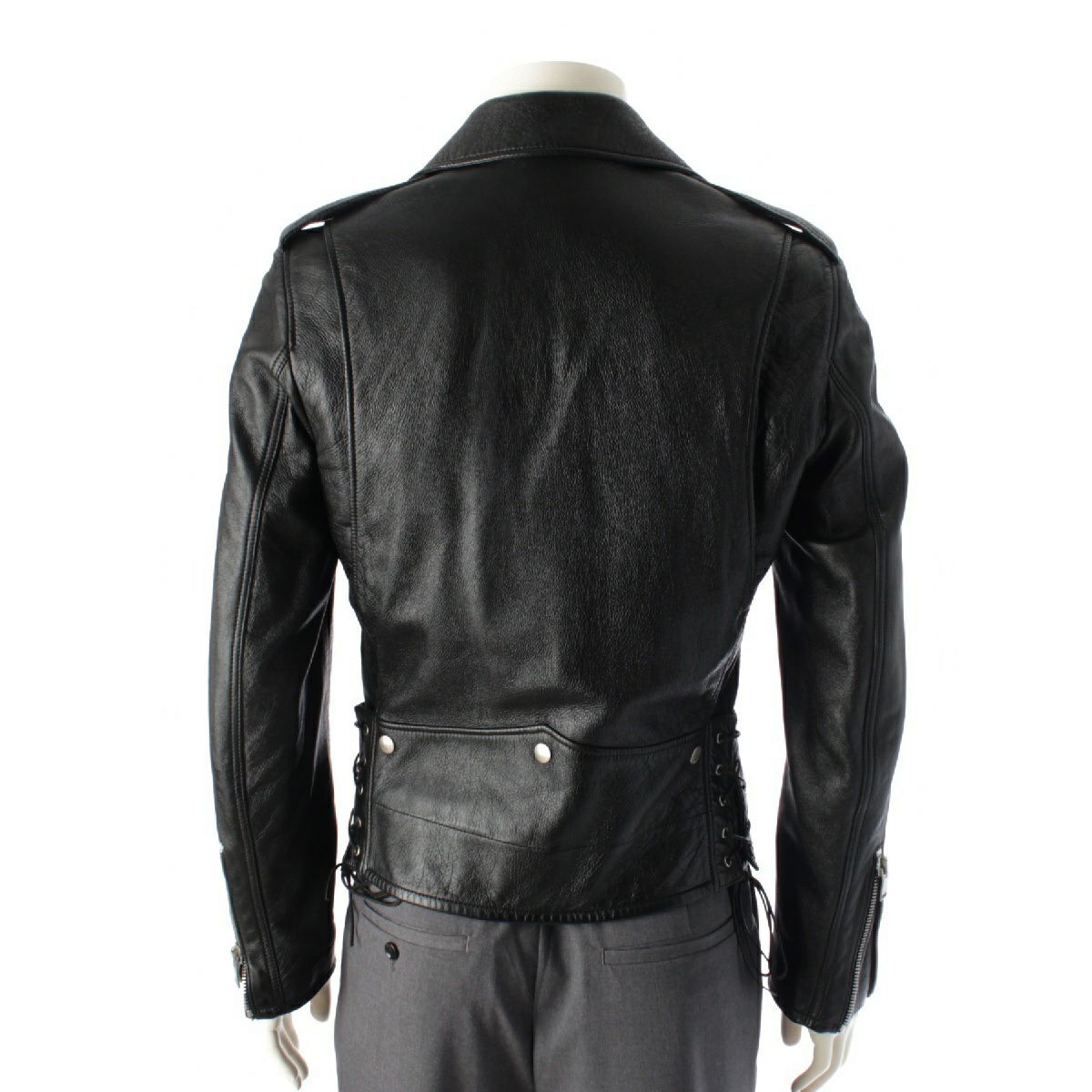 サンローラン 15年 エディスリマン期 ラムレザー サイドレースアップ