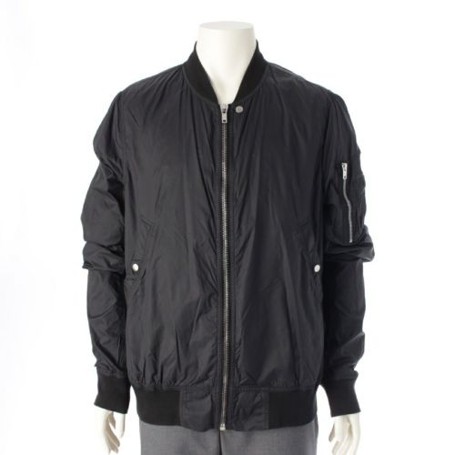 リックオウエンス ダークシャドウ Rick Owens DRKSHDW 20SS ナイロン MA-1 ノーカラー ブルゾン フライトジャケット アウター DU20S5774 ブラック XL