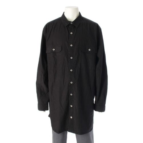 リックオウエンス ダークシャドウ Rick Owens DRKSHDW 24SS JUMBO OUTERSHIRTS オーバーサイズ 長袖シャツ ジャケット ブラック L