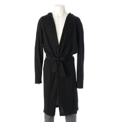 リックオウエンス 21AW カシミヤ ベルテッド ロング カーディガン トップス コート RU02A5603-WSB ブラック XL