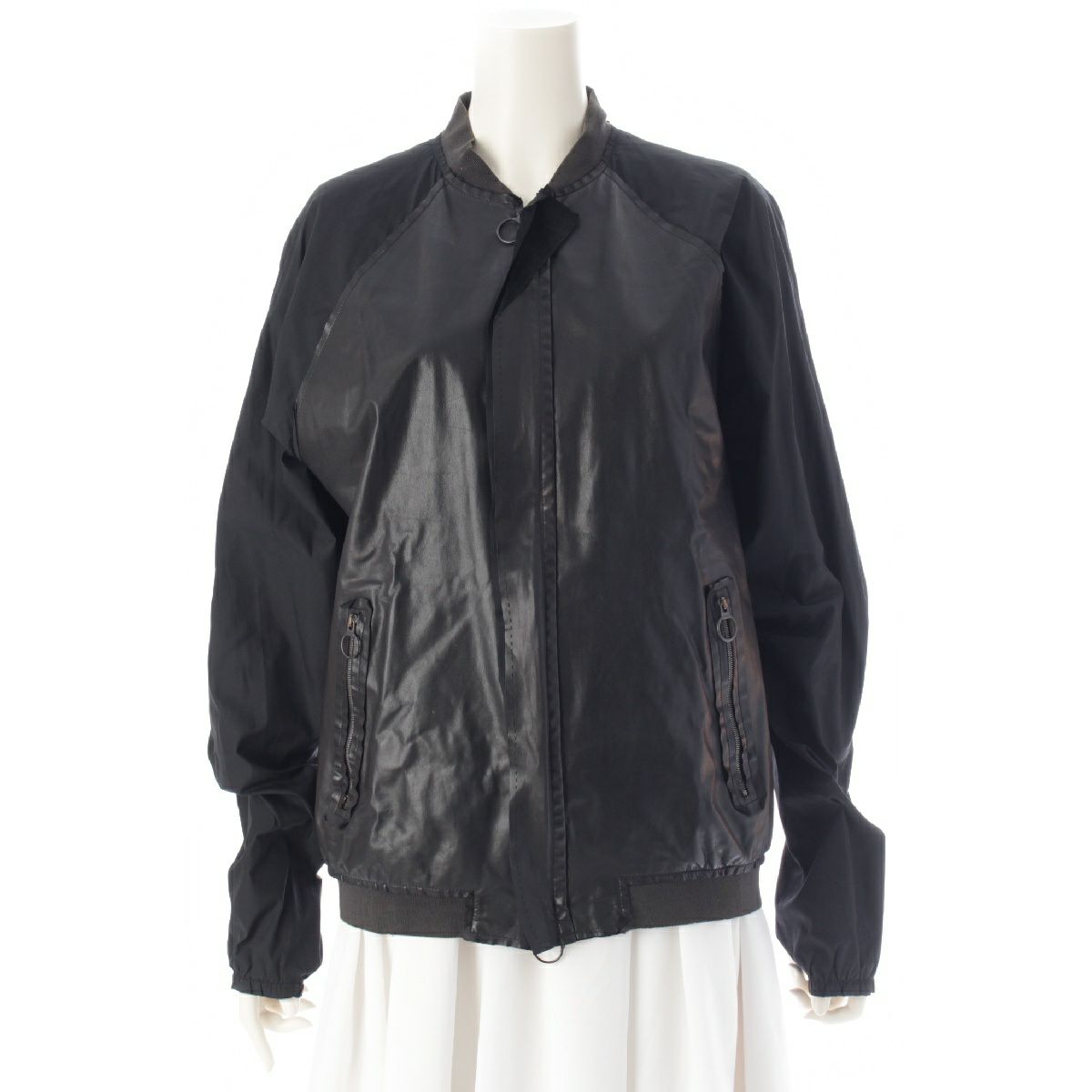 ランバン　スカジャン　　2015 14 秋冬　44 ルカ ランバン 15年 ルカ期 エルバス期 カーフスキン ジップアップ 袖切替