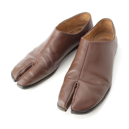 メゾンマルジェラ ナッパレザー tabi タビ バブーシュ フラット シューズ S57WR0051 ブラウン 43