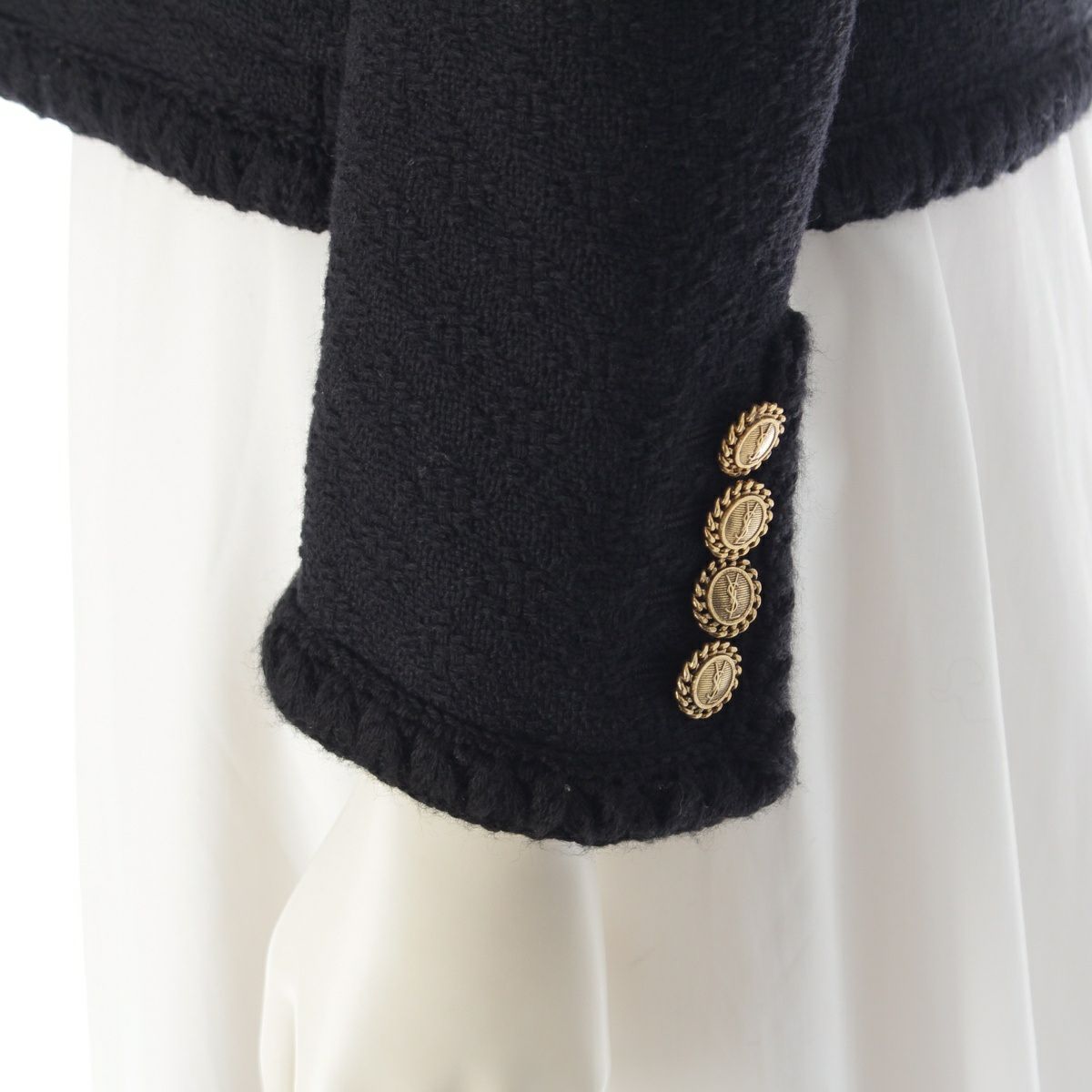 イヴサンローラン　極美品 チェック ツイード ジャケット 金ボタン ビンテージ イヴサンローラン 極美品 チェック ツイード ジャケット 金ボタン