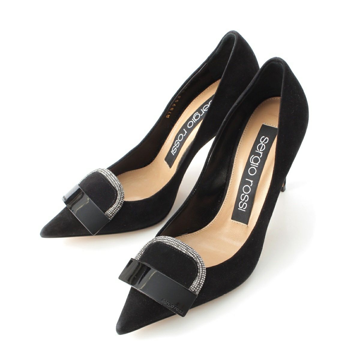 セルジオロッシ sr1 スウェード ラインストーン パンプス A78953