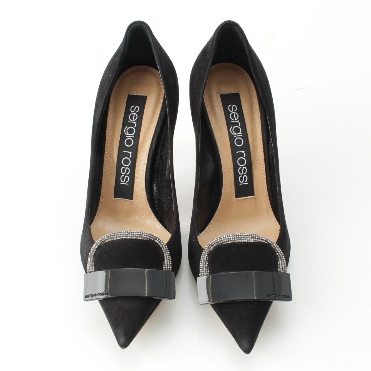 セルジオロッシ sr1 スウェード ラインストーン パンプス A78953