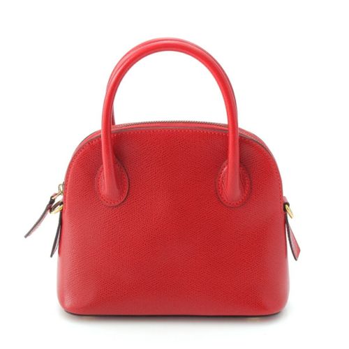 セリーヌ ヴィンテージ レザー ボリード型 2way ハンドバッグ レッド