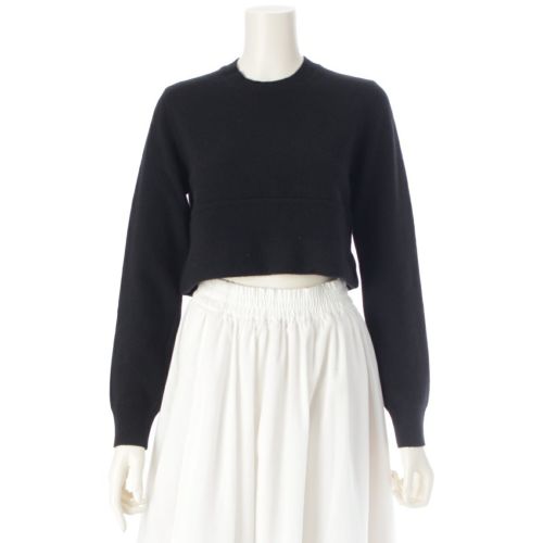 コムデギャルソン AD2020 ウール クロップド丈 長袖 ニット セーター トップス RF-N504 ブラック S