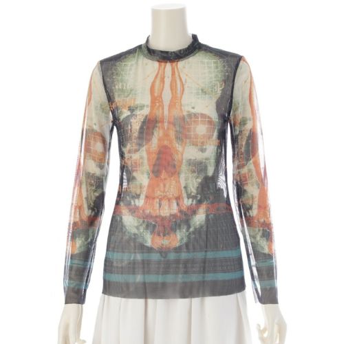 ジャンポールゴルチエ 1995-1996 s/s vitruvius skull ウィトルウィウス スカル ハイネック パワーネット トップス マルチカラー 40